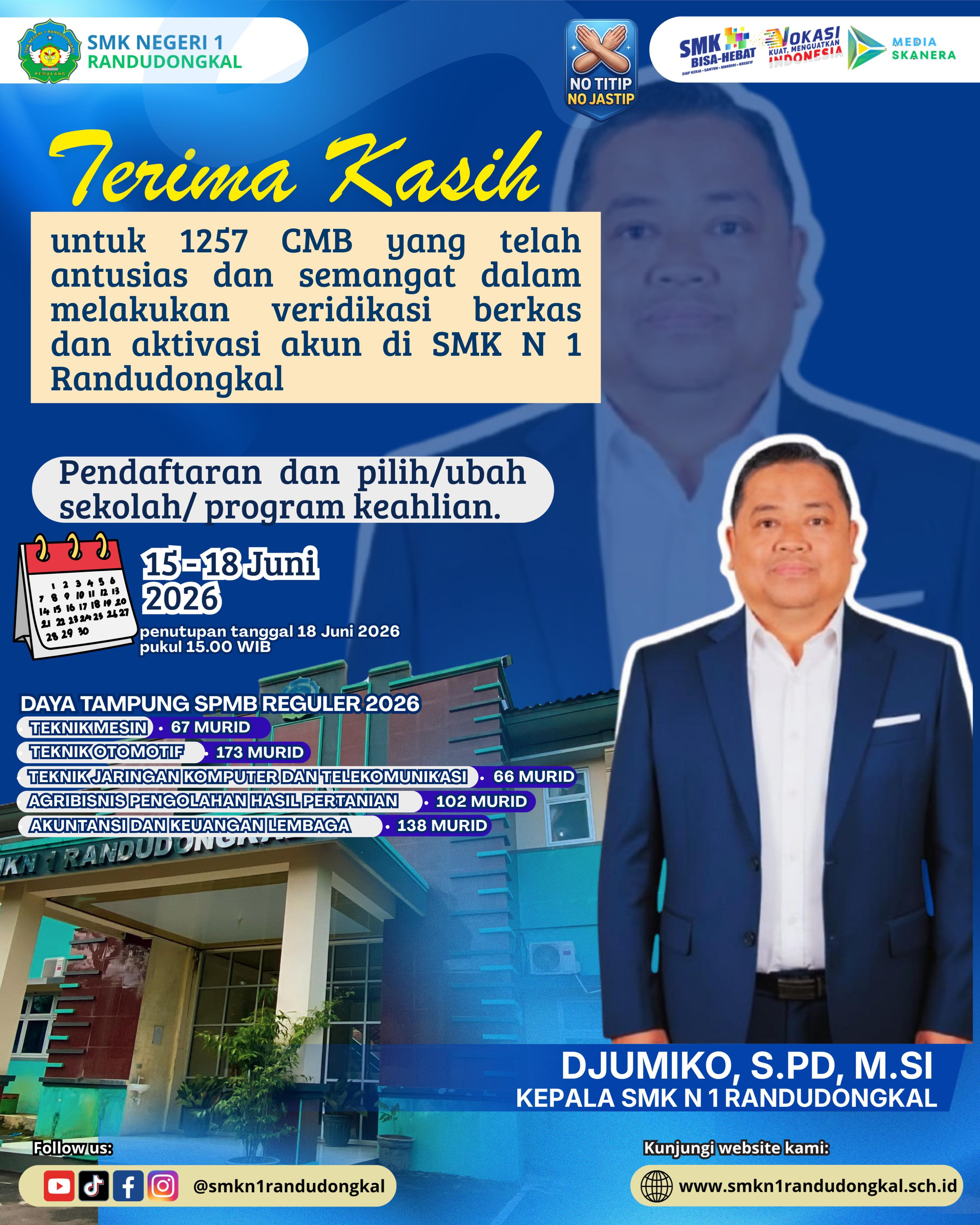 Antusiasme Tinggi! SMKN 1 Randudongkal Tembus 1.257 Akun Terverifikasi dan Teraktivasi pada SPMB 2026