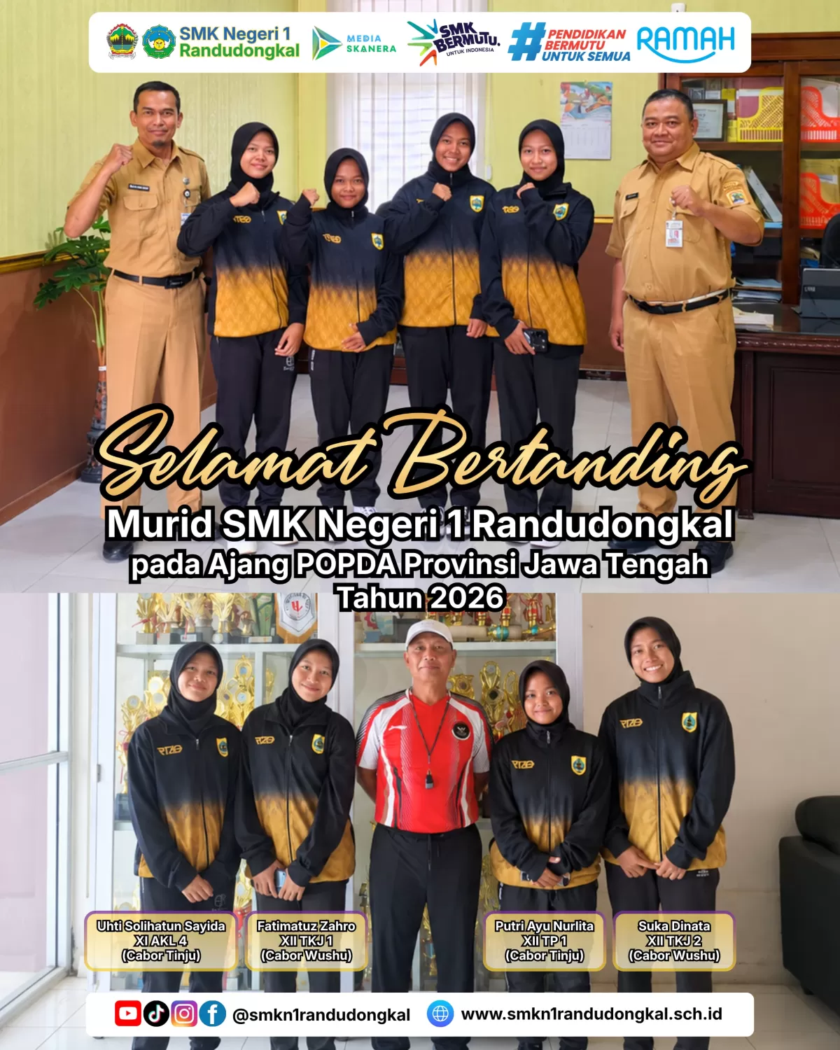 ​Siap Harumkan Nama Sekolah dan Daerah, Kepala SMKN 1 Randudongkal Lepas dan Semangati Atlet POPDA Tingkat Provinsi Jawa Tengah 2026