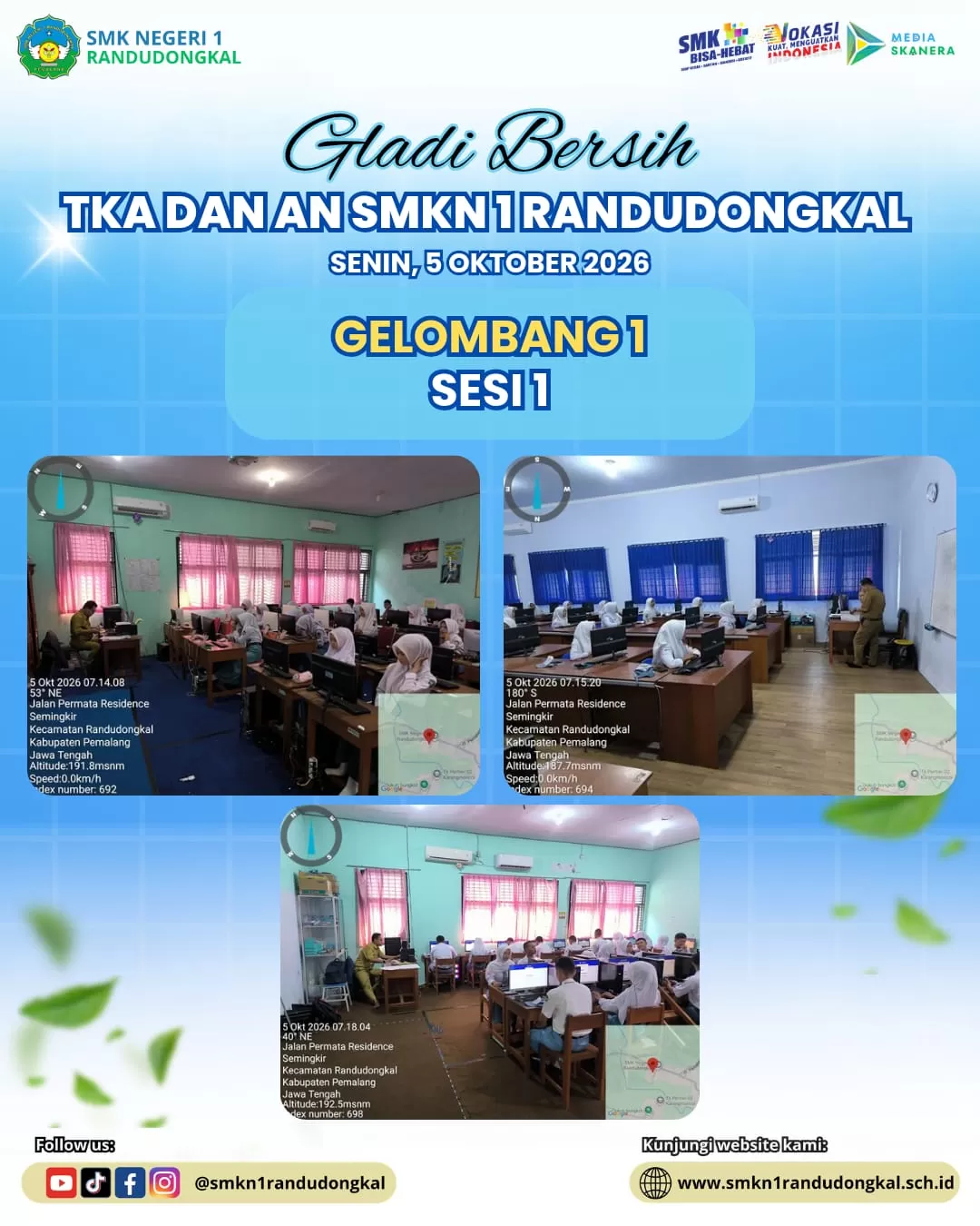 Siapkan Mental dan Infrastruktur Digital, SMKN 1 Randudongkal Gelar Gladi Bersih TKA dan AN Tahun 2026 di 3 Laboratorium Komputer